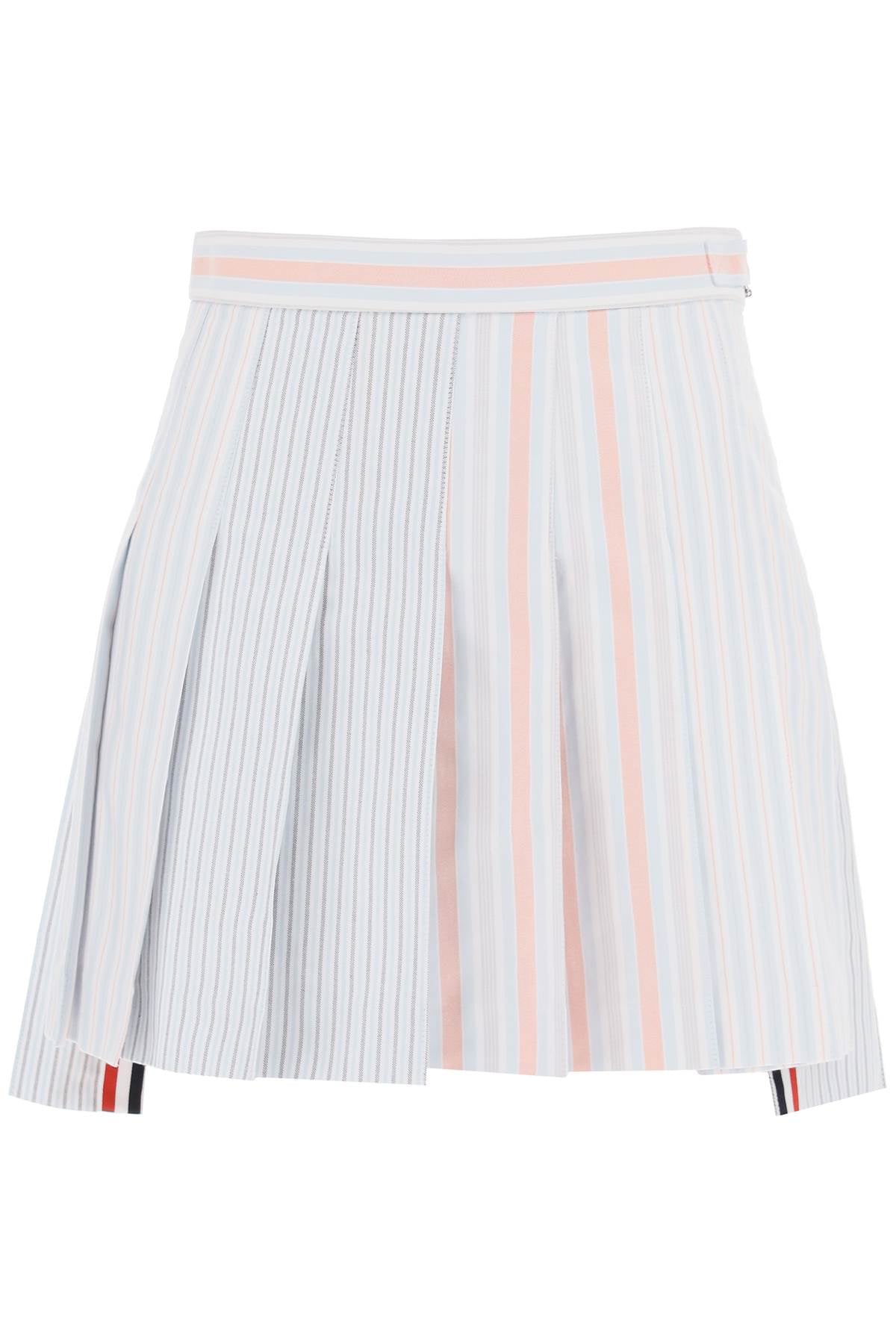 Thom browne funmix striped oxford mini skirt