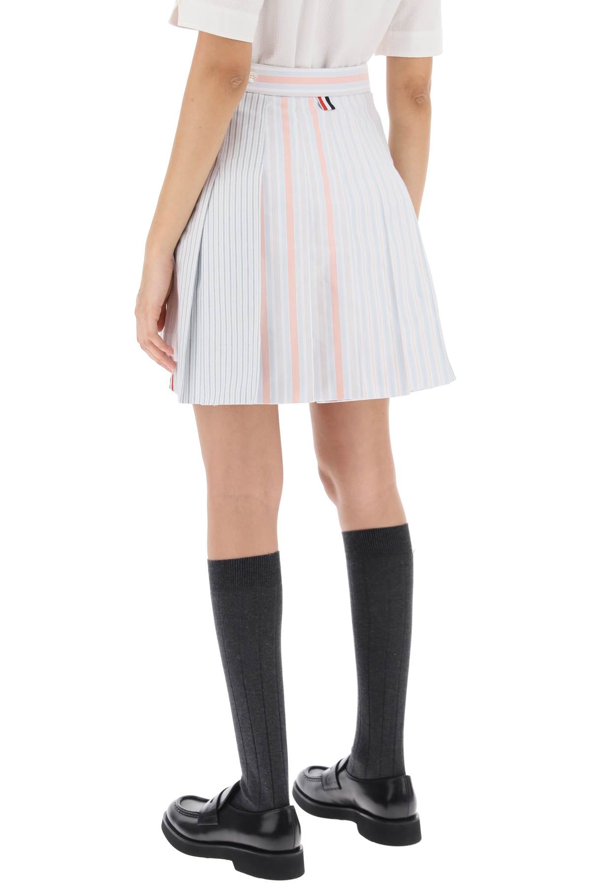 Thom browne funmix striped oxford mini skirt