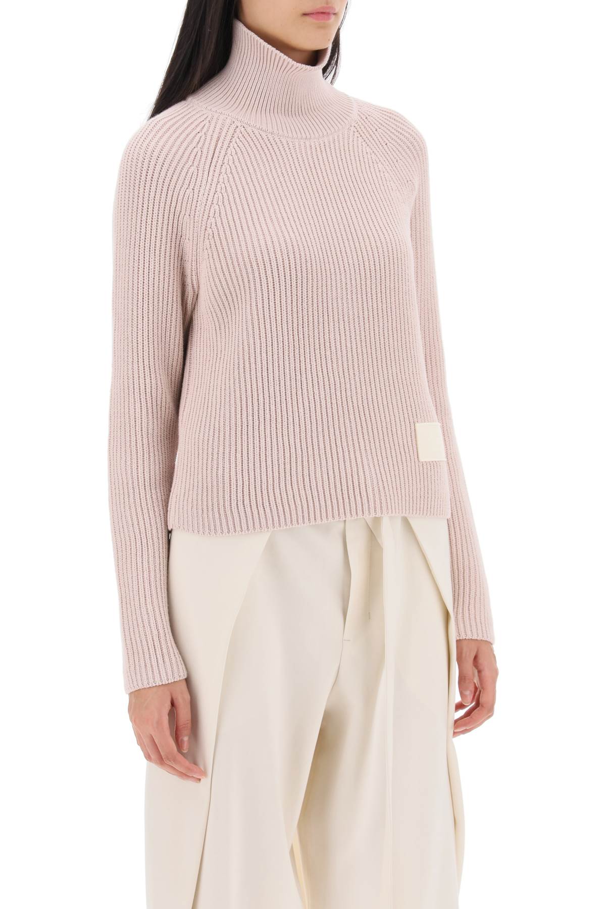 Ami paris english rib funnel-neck sweater