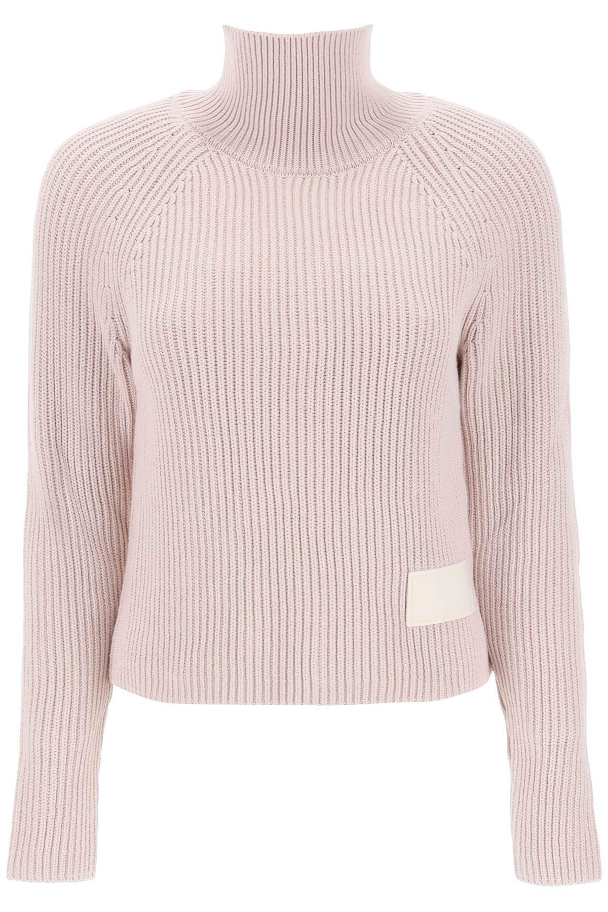 Ami paris english rib funnel-neck sweater