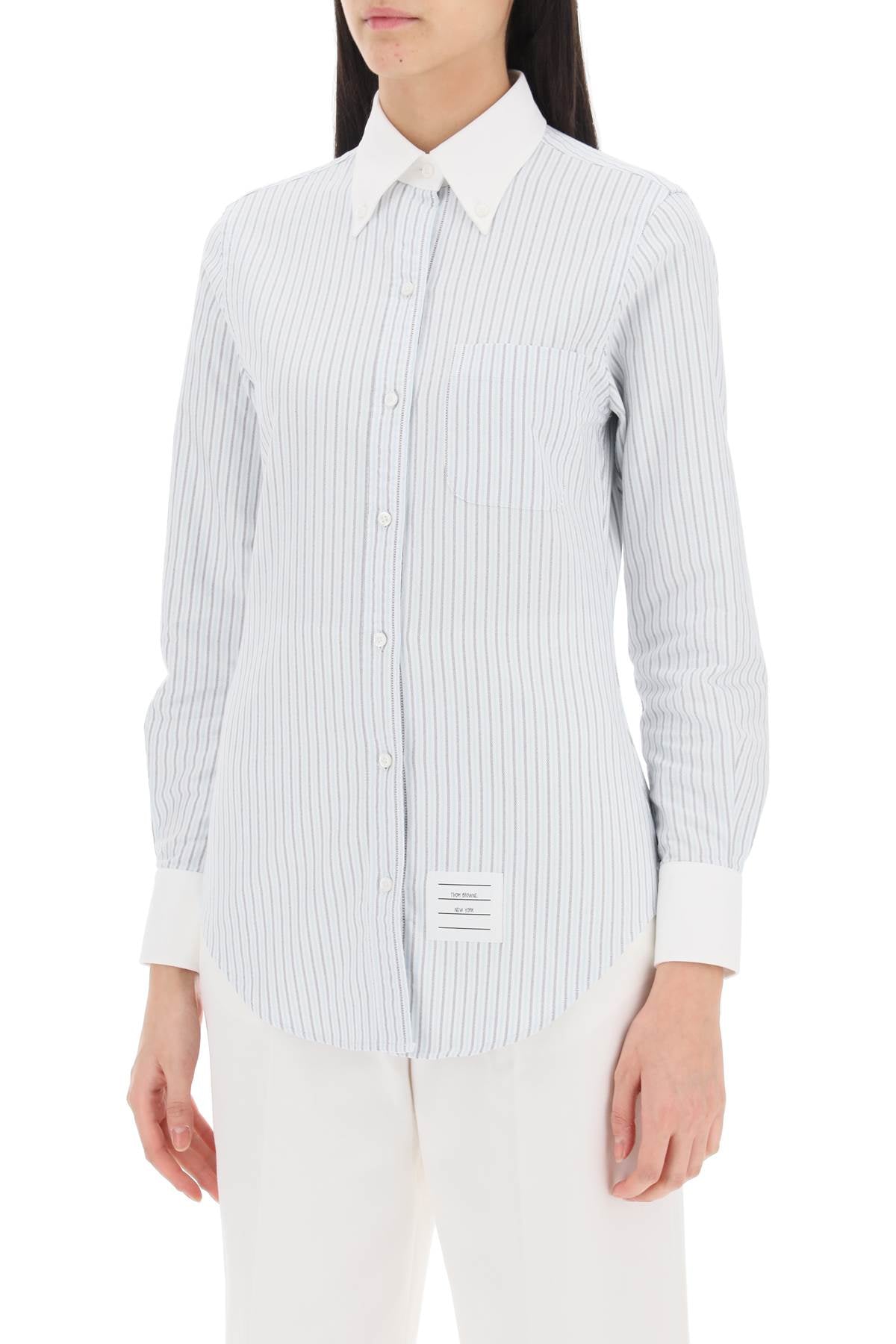 Thom browne striped oxford shirt