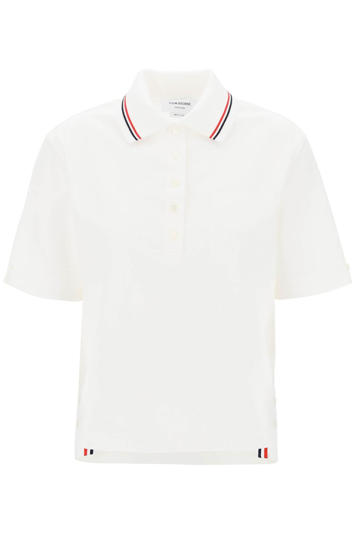 Thom browne seersucker polo shirt