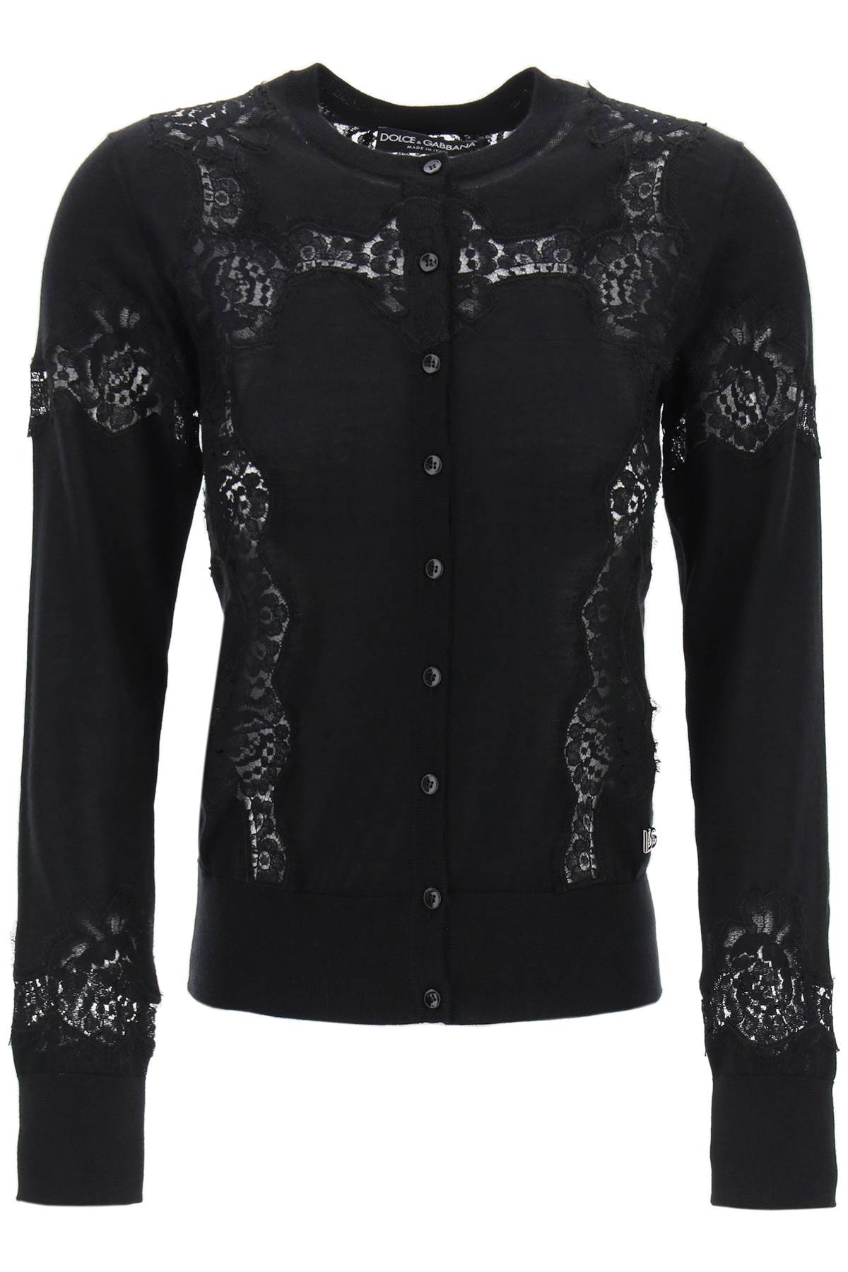 Dolce & gabbana lace-insert cardigan with eight