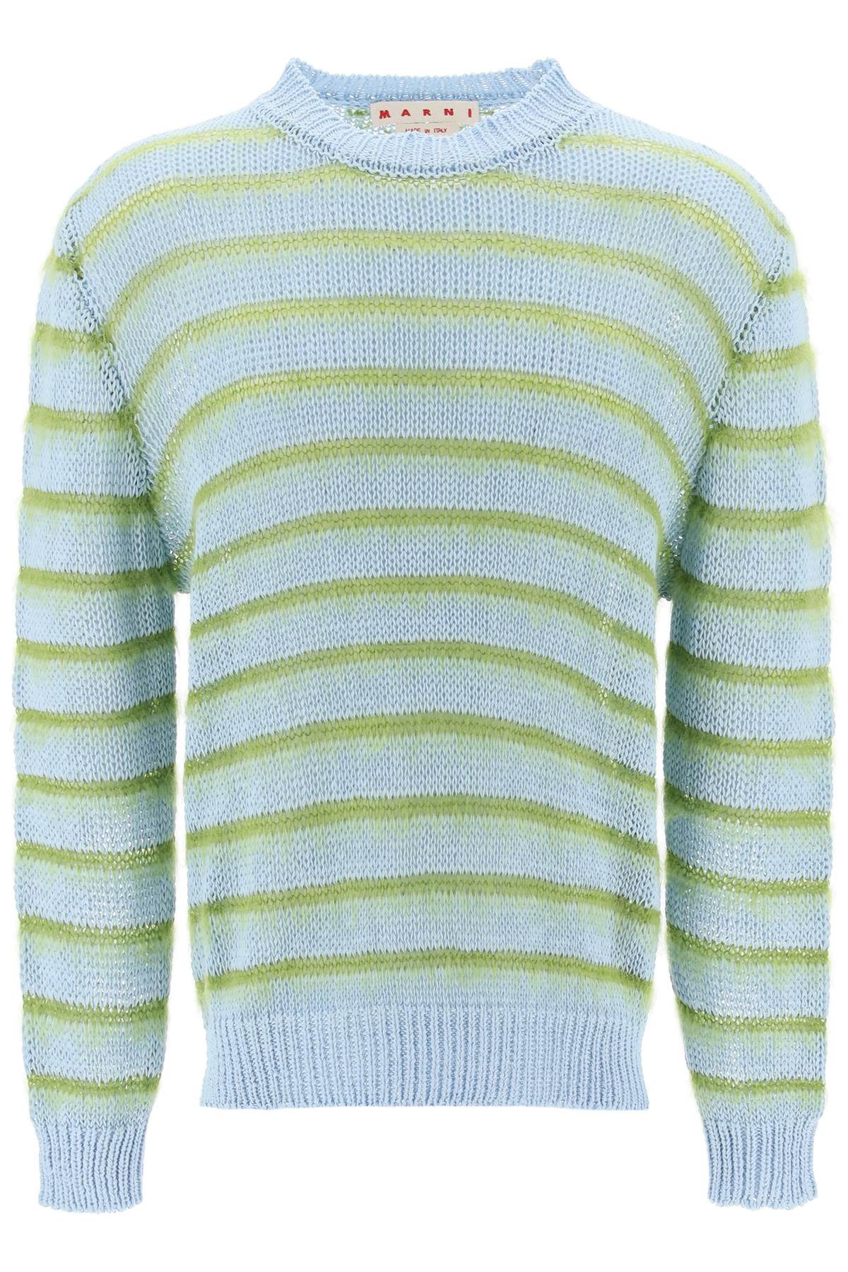 Marni sweater in striped cotton and mohair