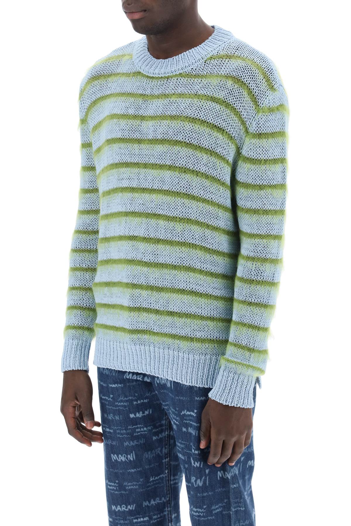 Marni sweater in striped cotton and mohair