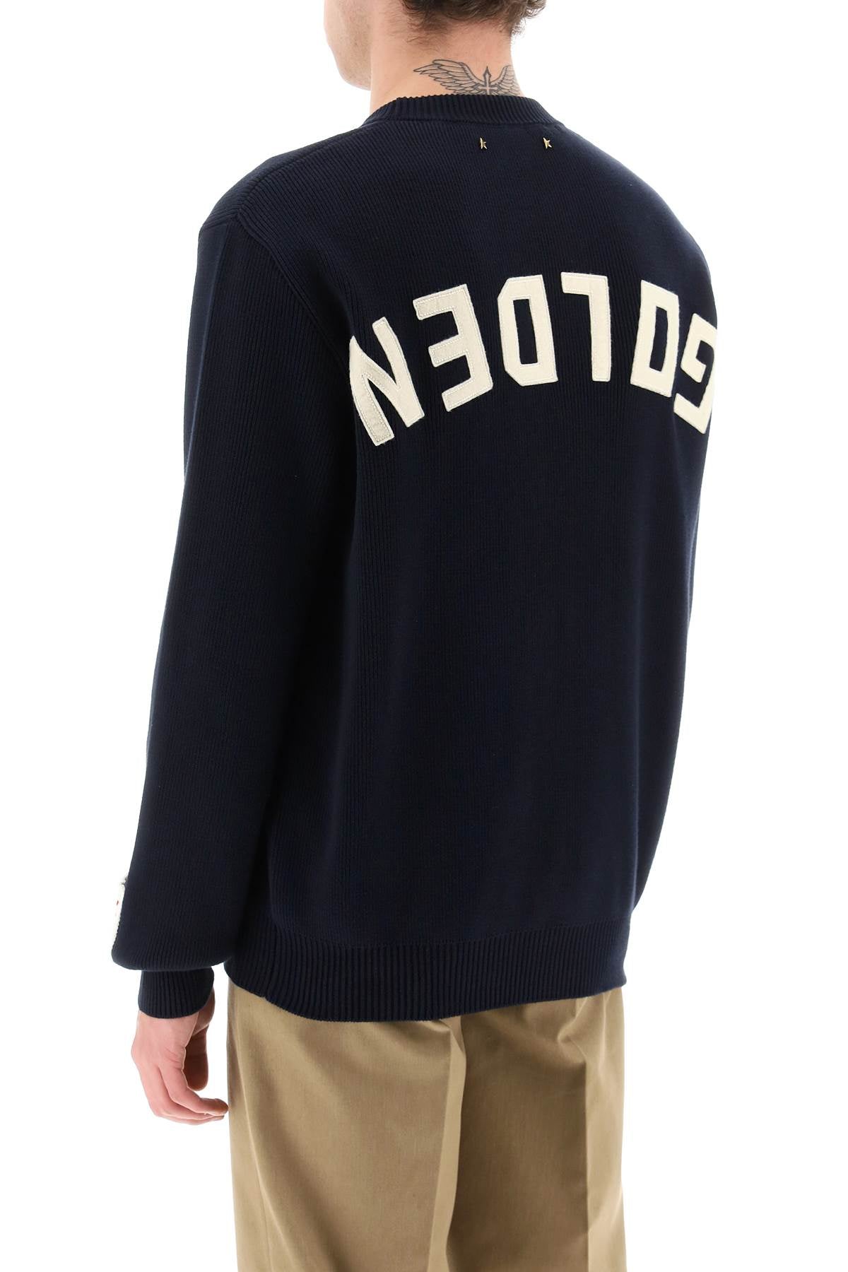 Golden goose davis cotton sweater with logo