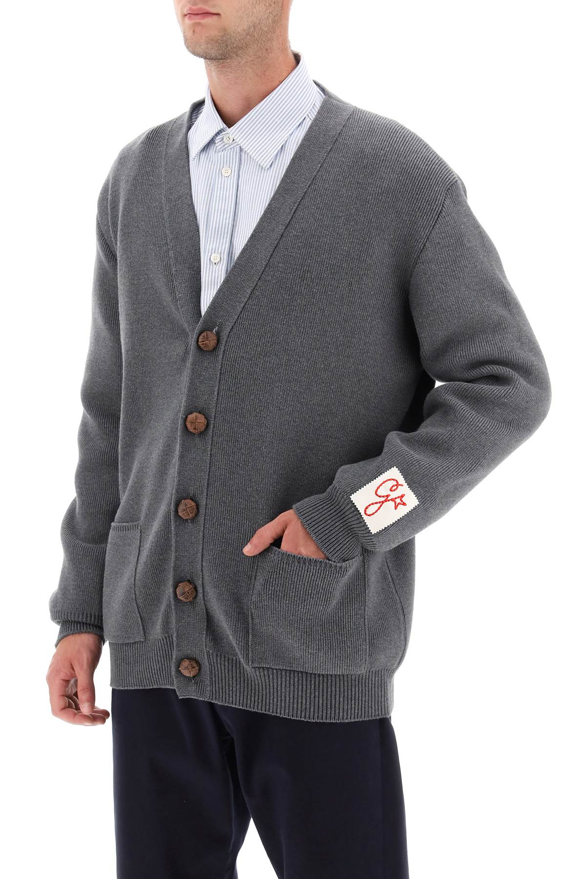 Golden goose darryl cotton cardigan with lettering
