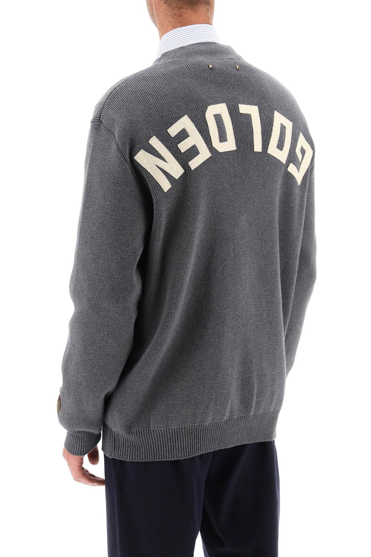 Golden goose darryl cotton cardigan with lettering