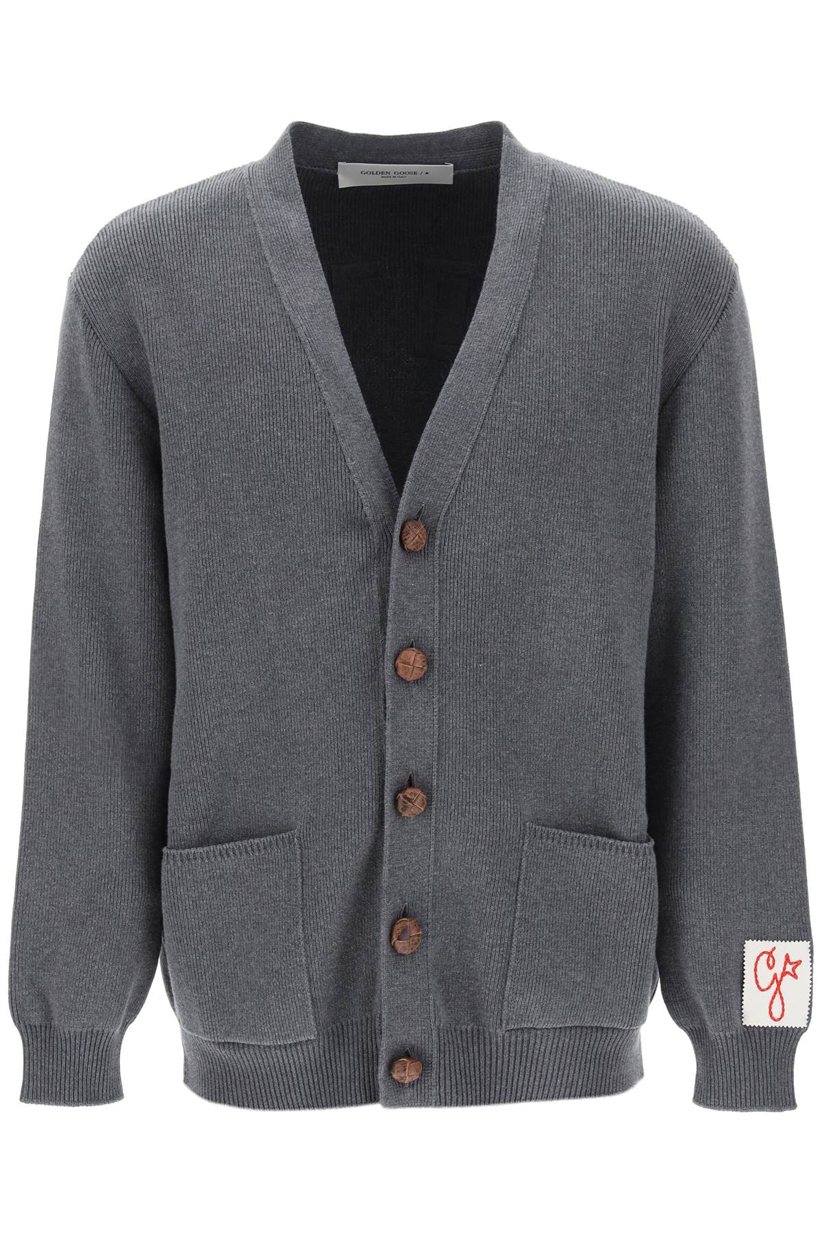 Golden goose darryl cotton cardigan with lettering