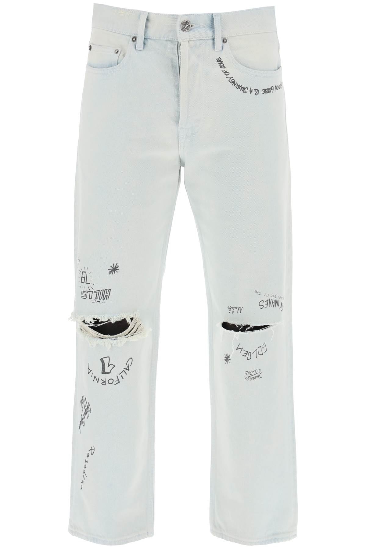 Golden goose "distressed washed denim jeans with a