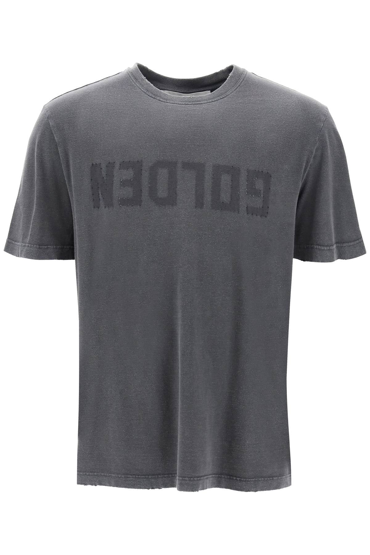 Golden goose distressed logo regular t-shirt