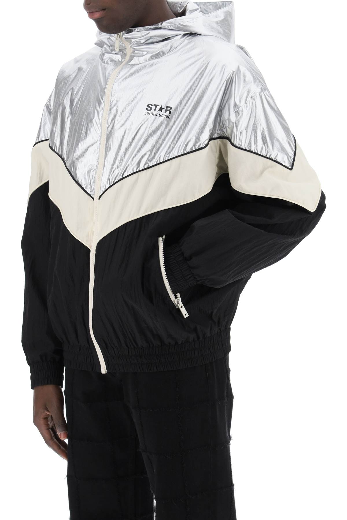 Golden goose lens patchwork jacket