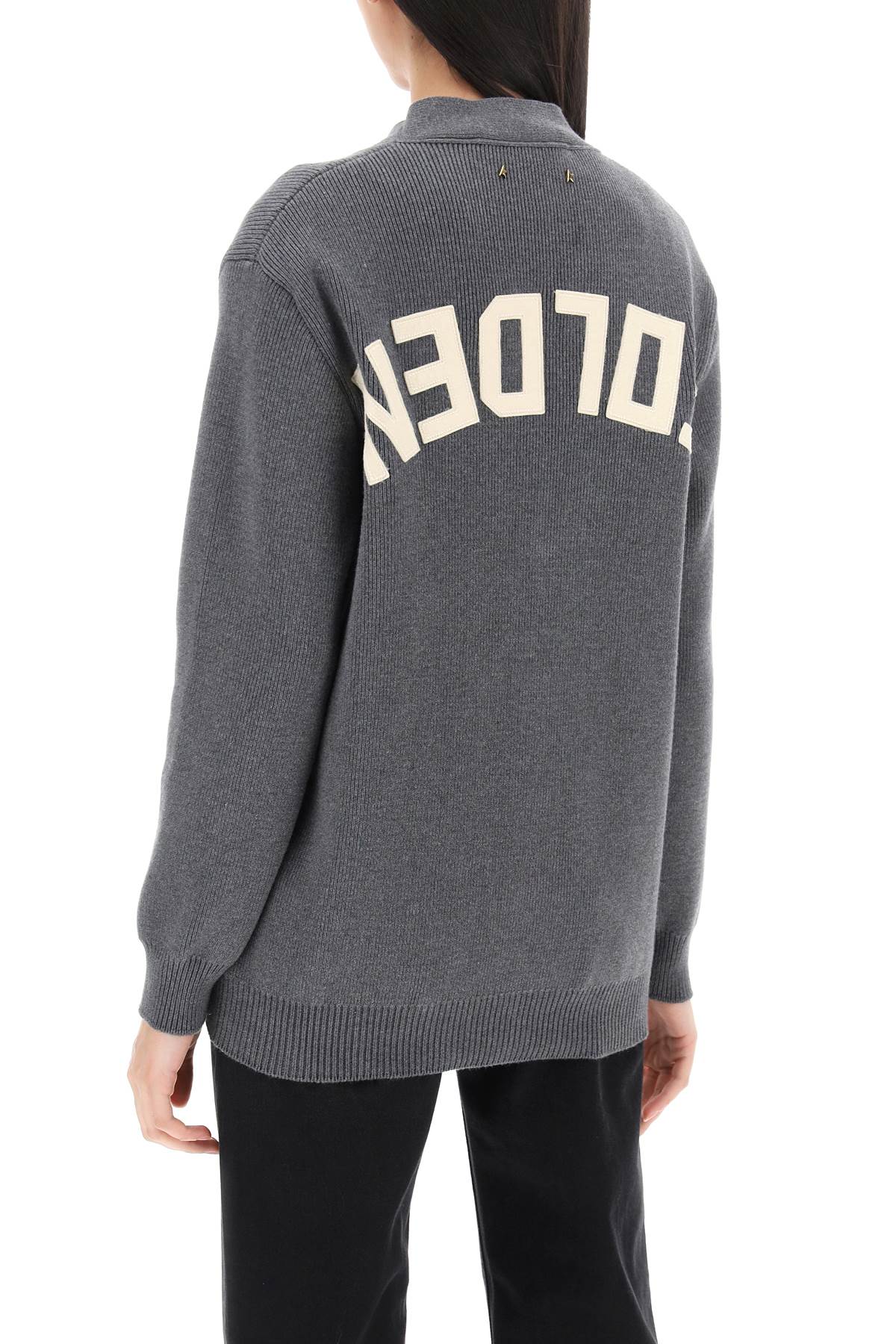 Golden goose darnelle cardigan with logo patch
