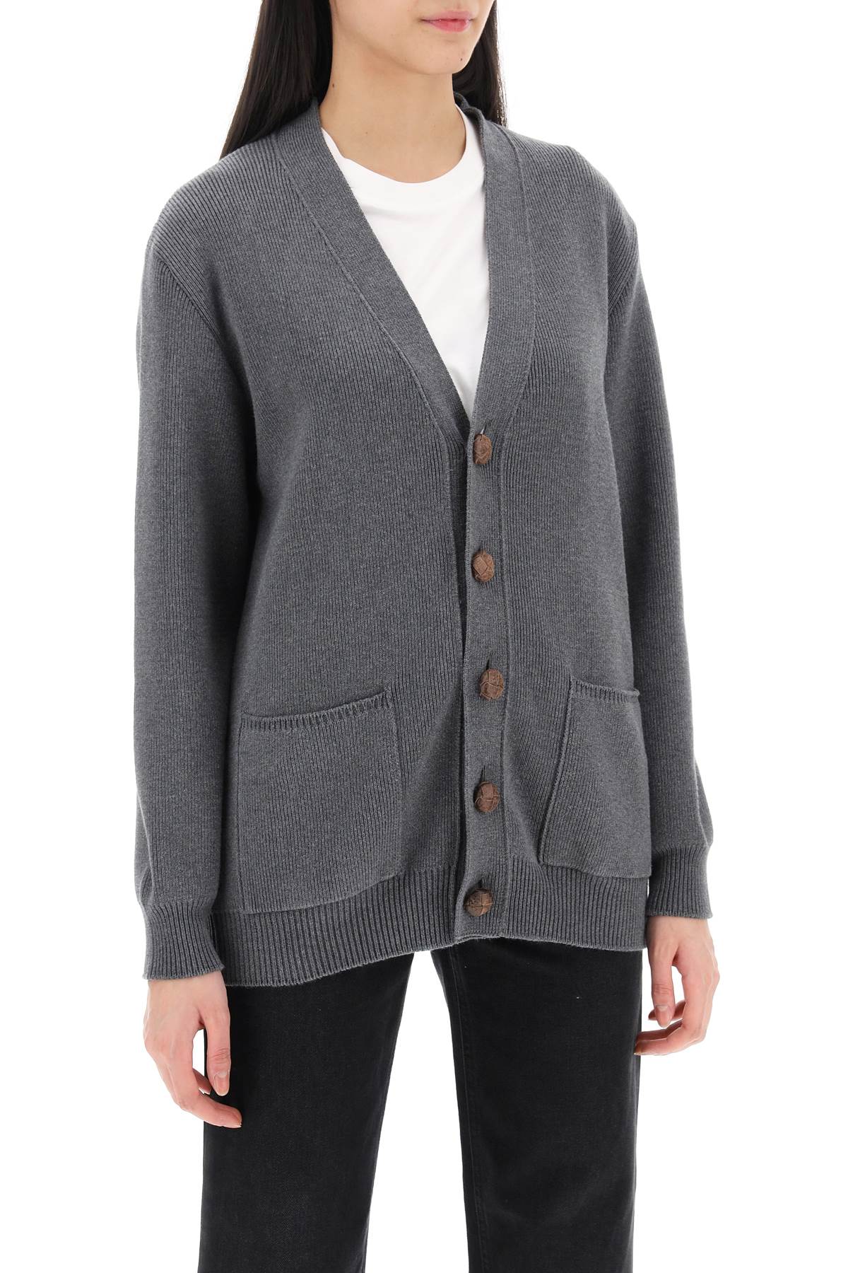 Golden goose darnelle cardigan with logo patch