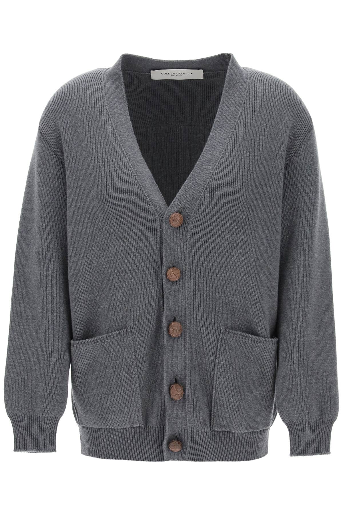 Golden goose darnelle cardigan with logo patch