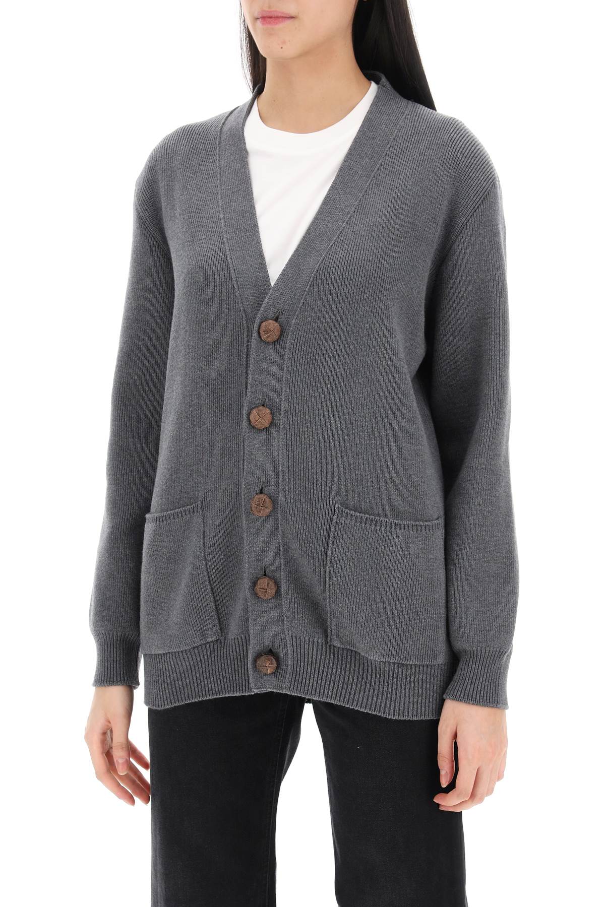 Golden goose darnelle cardigan with logo patch