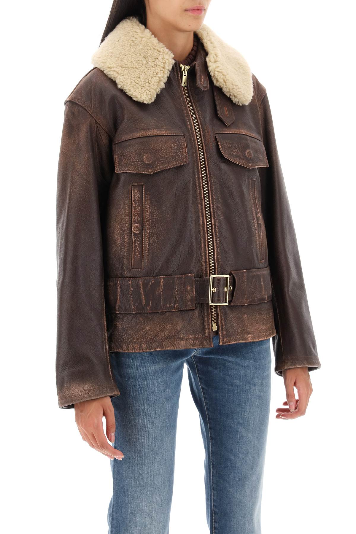 Golden goose 'ilaria' calf-leather biker jacket