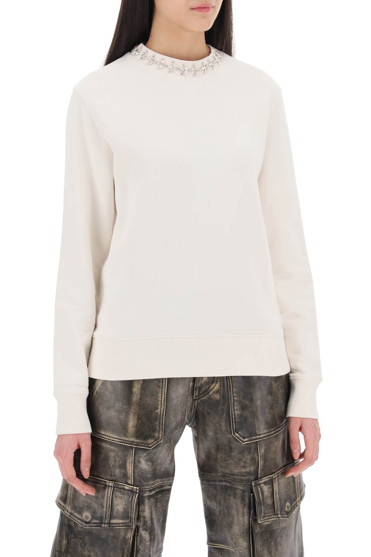Golden goose lavinia crewneck sweatshirt with rhinestones