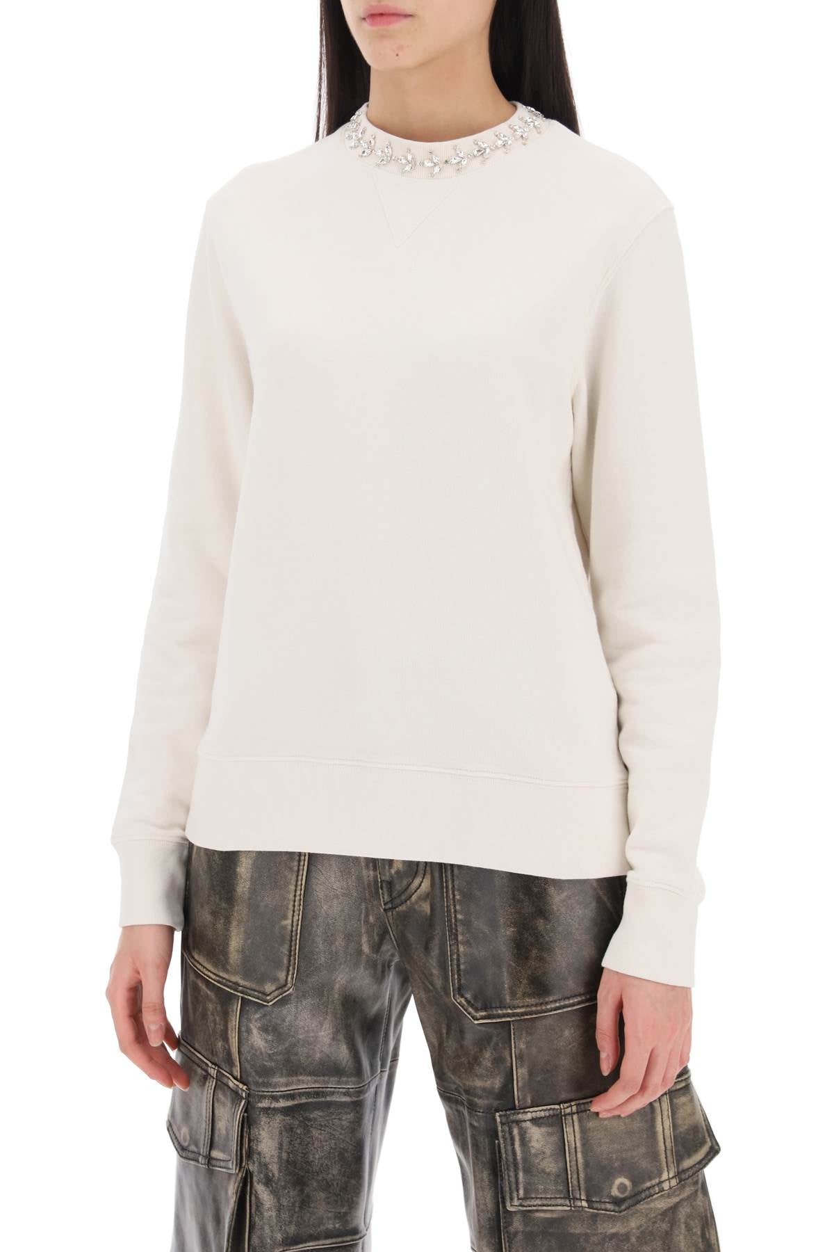 Golden goose lavinia crewneck sweatshirt with rhinestones