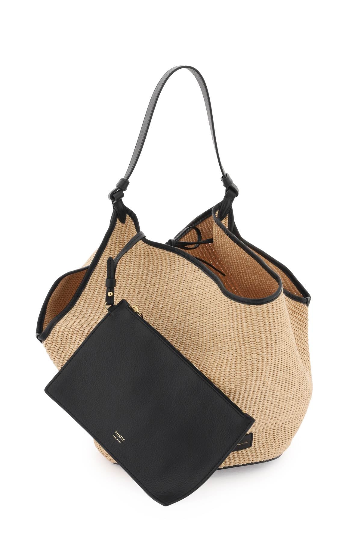 Khaite "medium lotus raffia bag