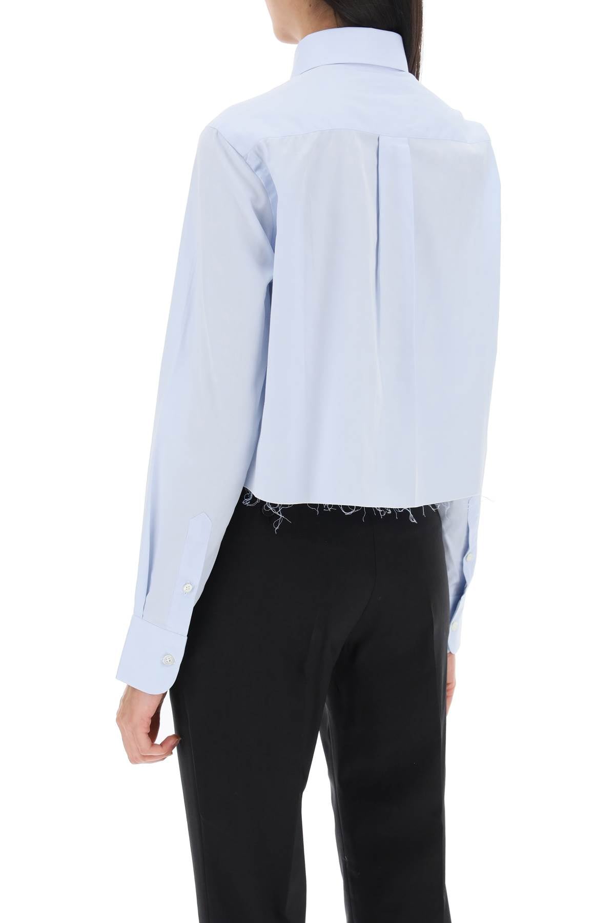 Homme girls cotton twill cropped shirt