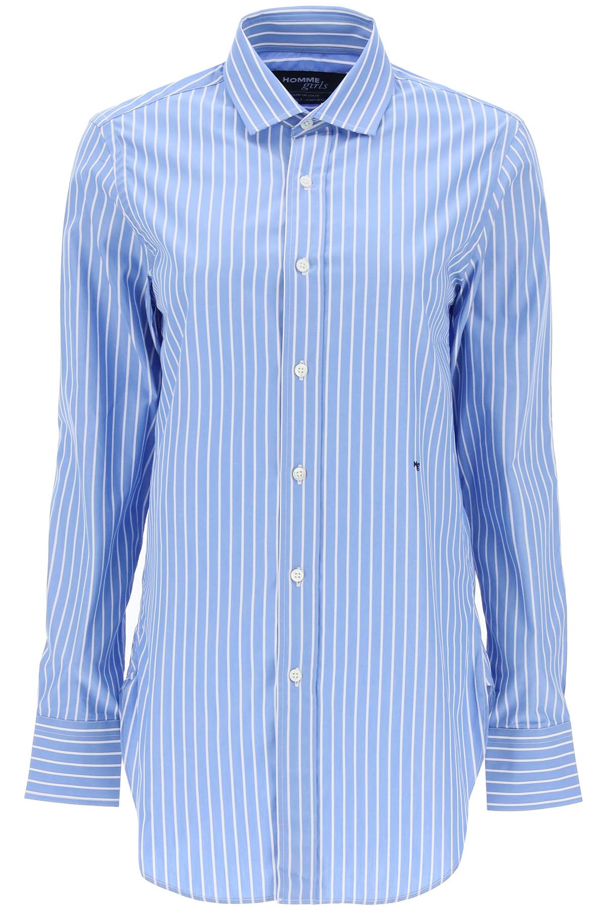 Homme girls striped poplin shirt