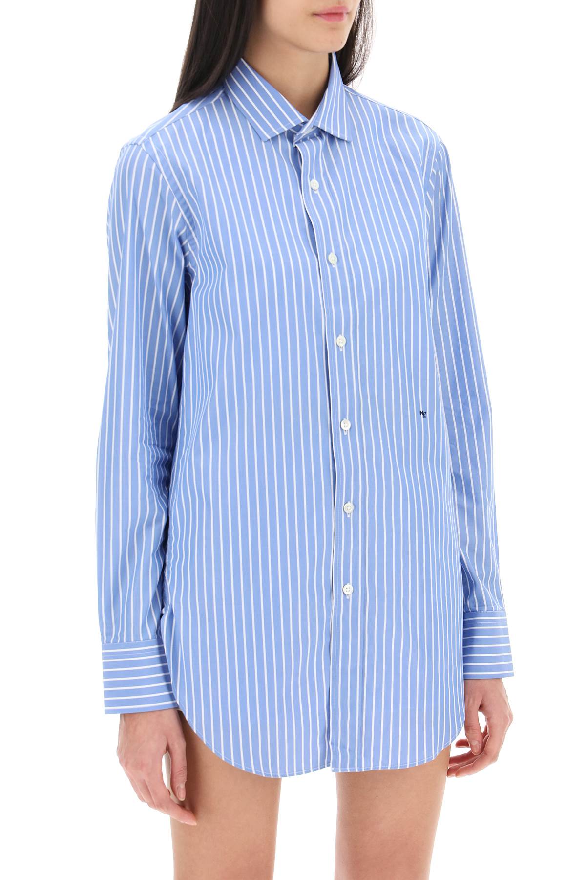 Homme girls striped poplin shirt