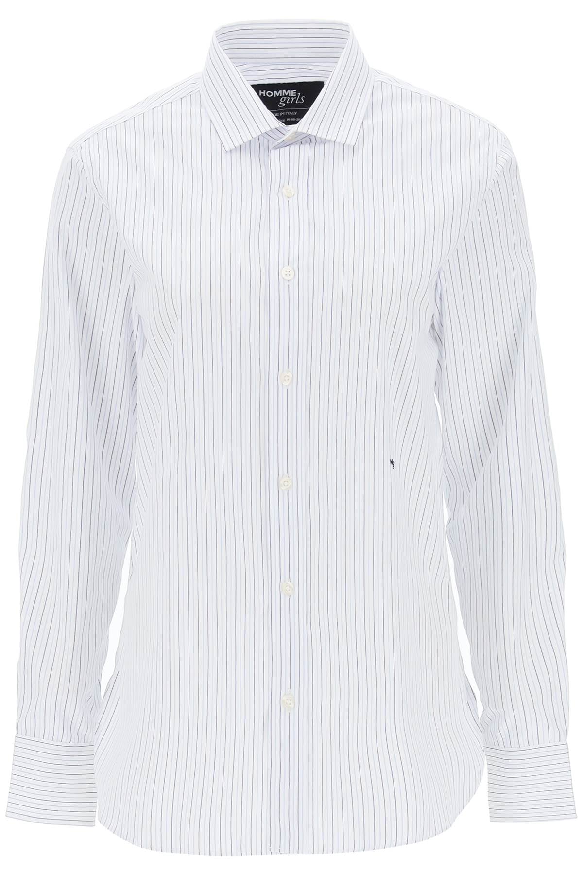 Homme girls striped poplin shirt