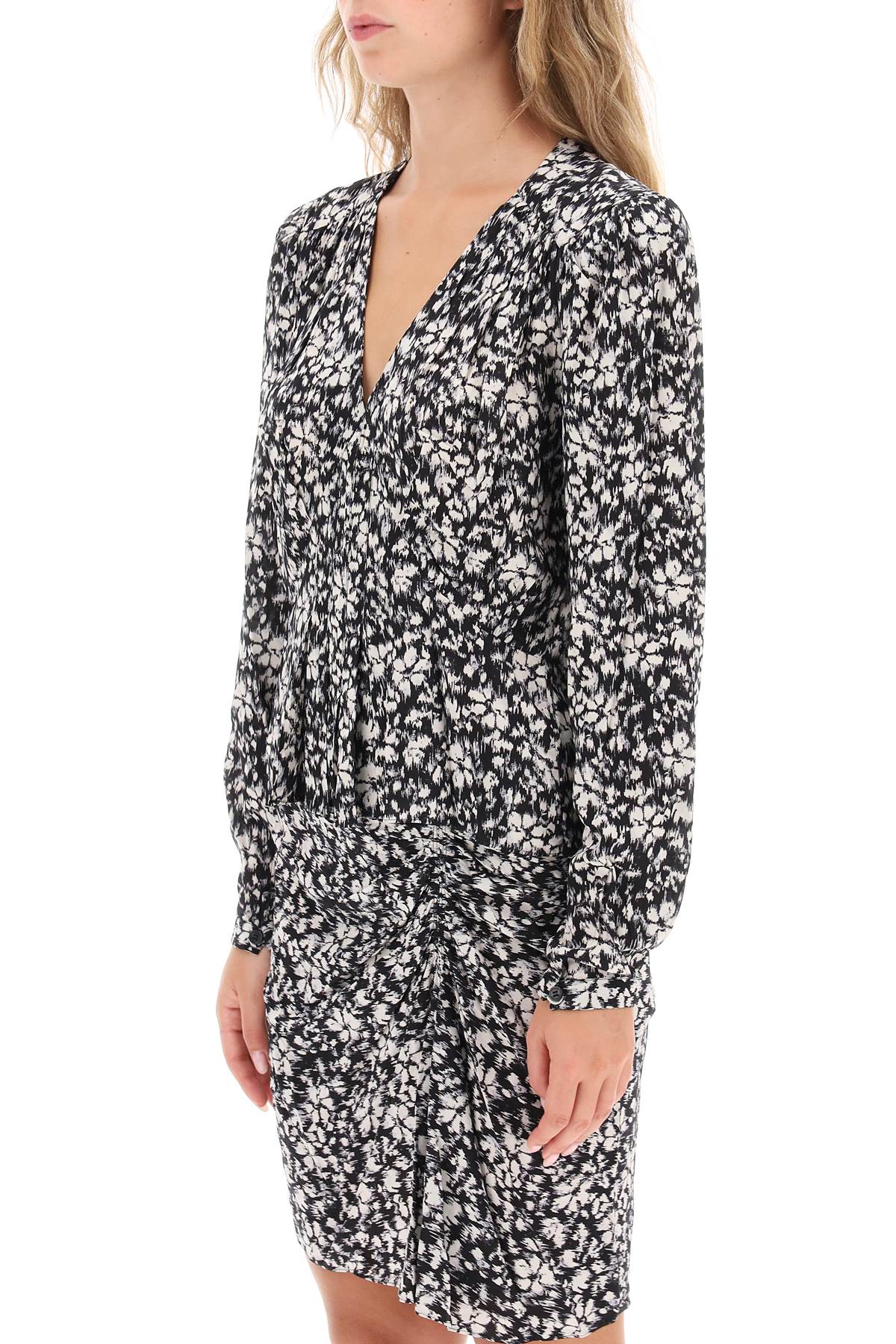 Isabel marant etoile eddy floral crepe blouse