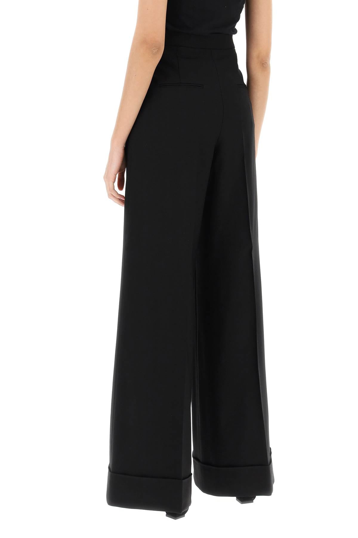 Moschino cuffed palazzo trousers in wool gabardine