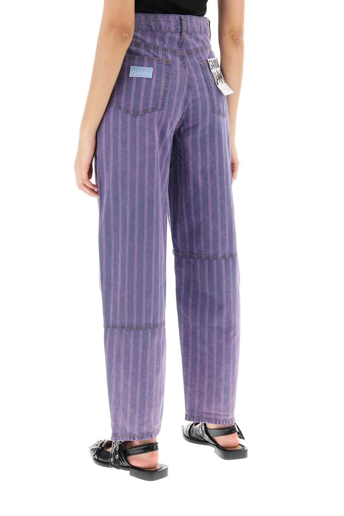 Ganni striped starry jeans