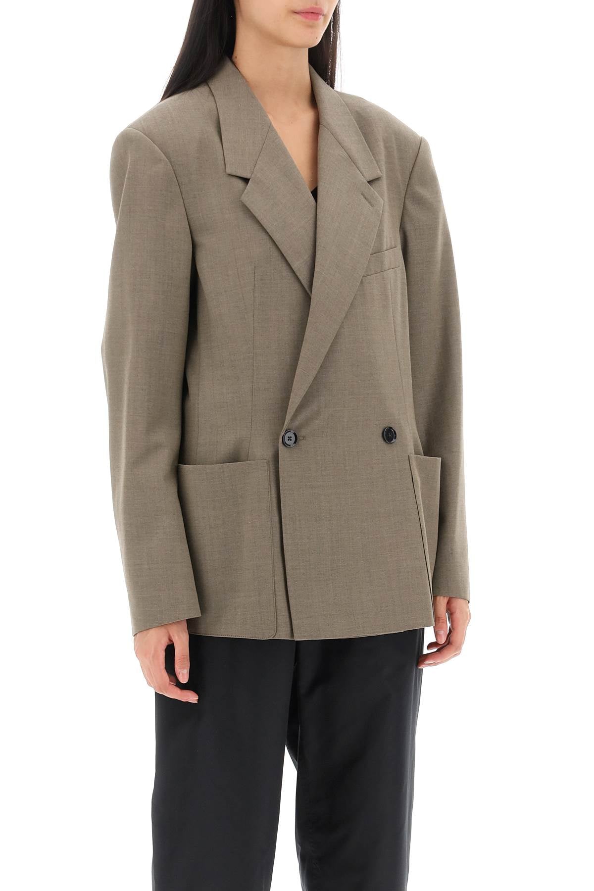 Lemaire double-breasted blazer in tropical poly wool