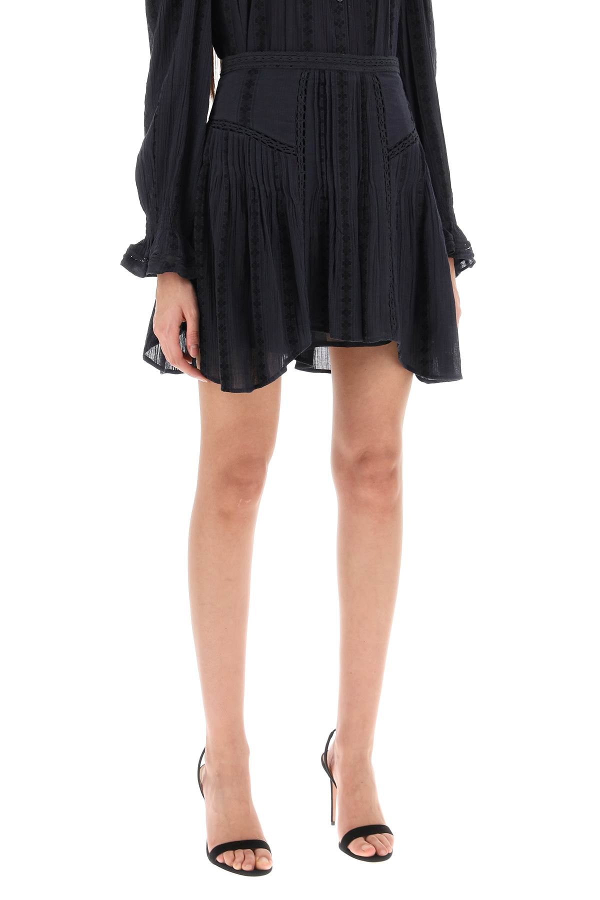 Isabel marant etoile jorena mini skirt with lace inserts