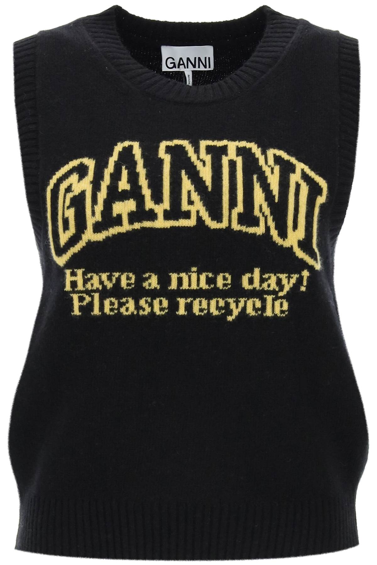 Ganni jacquard logo vest
