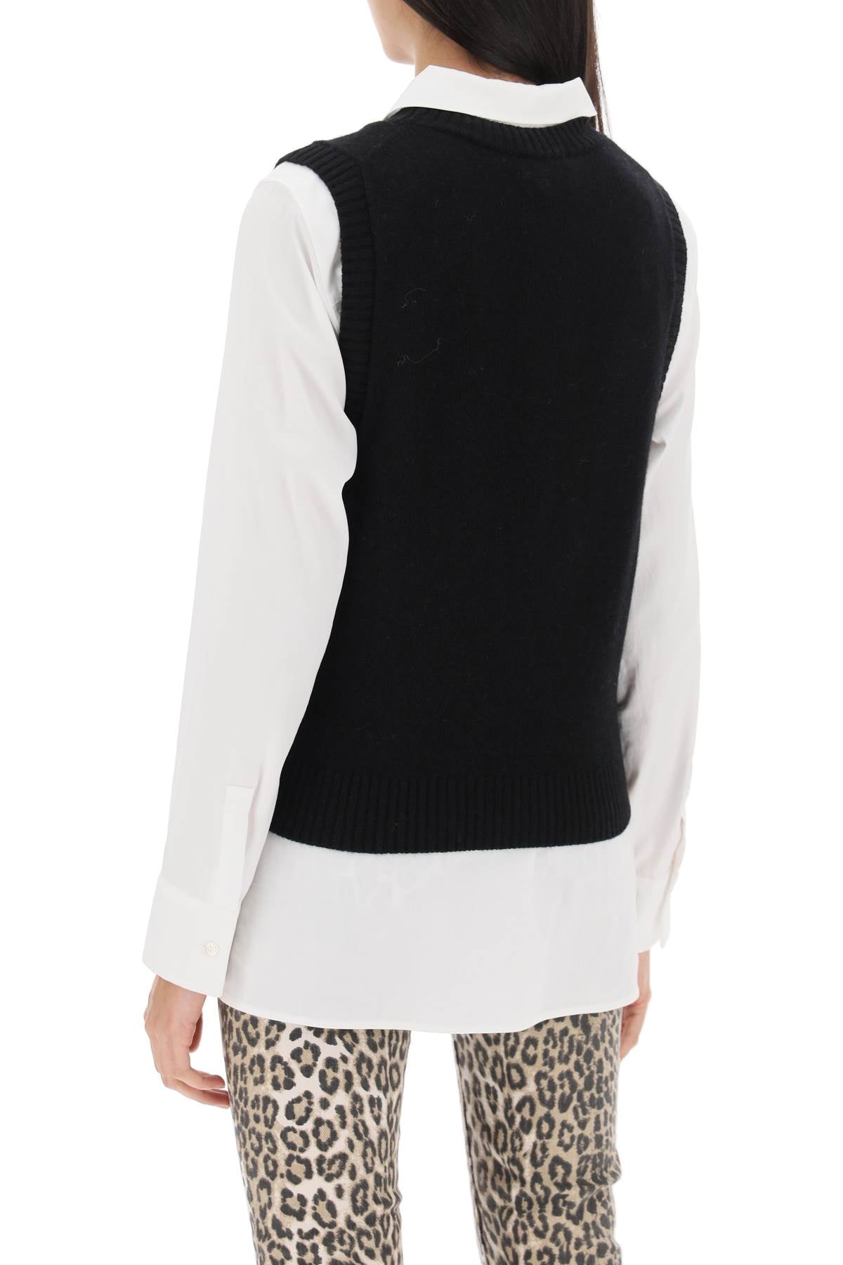Ganni jacquard logo vest
