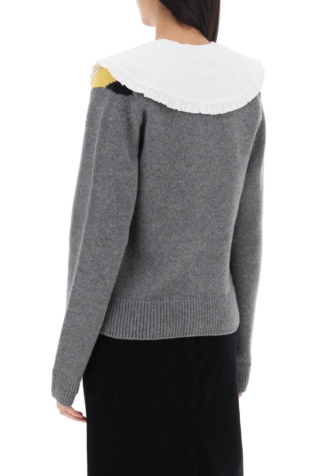 Ganni cardigan with argyle pattern