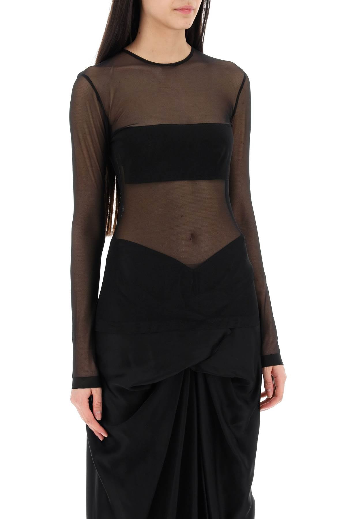 Norma kamali mesh dash top for women's