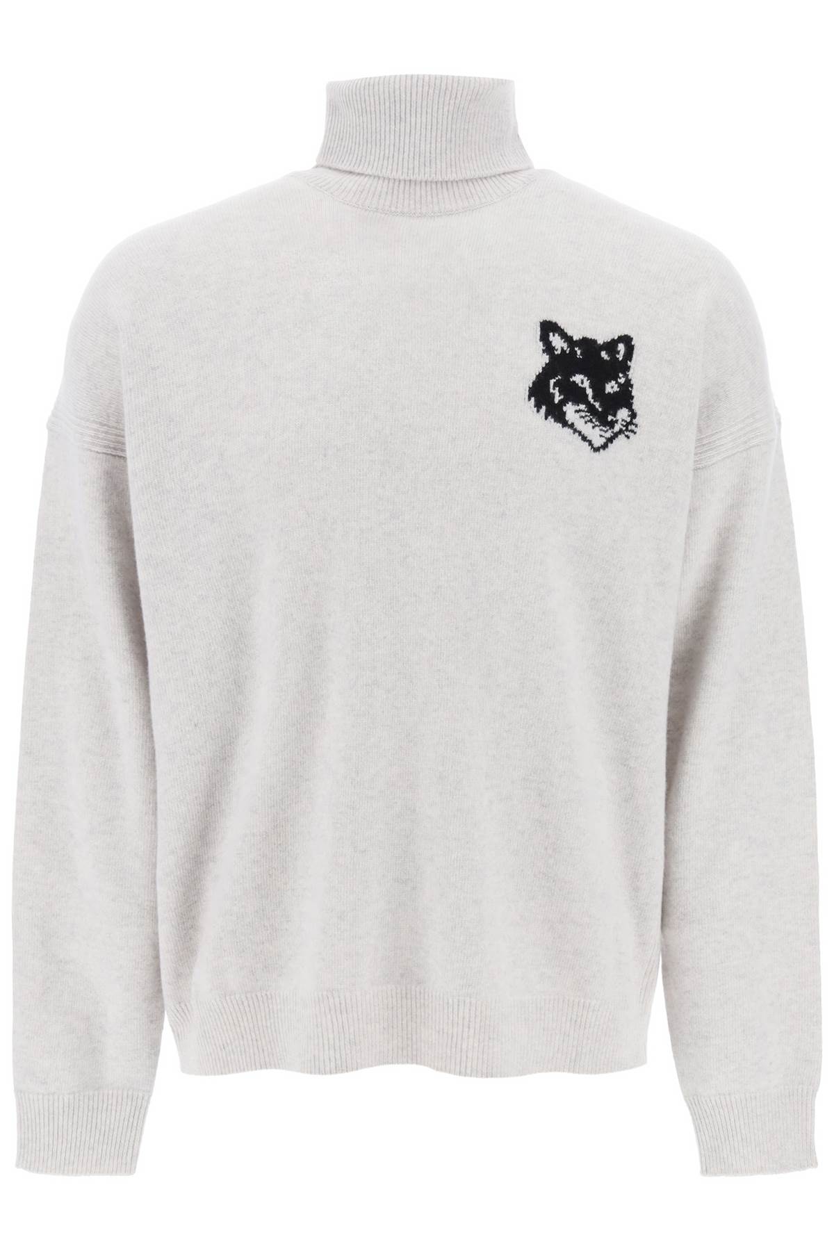 Maison kitsune fox head inlay turtleneck sweater