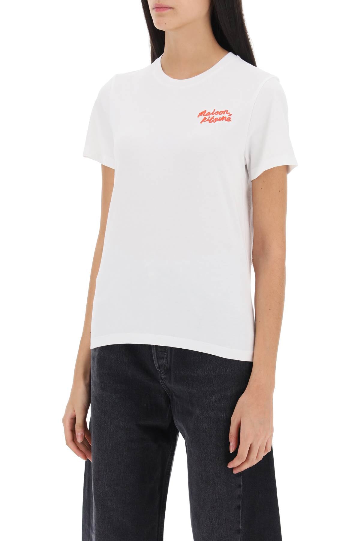 Maison kitsune t-shirt with logo embroidery