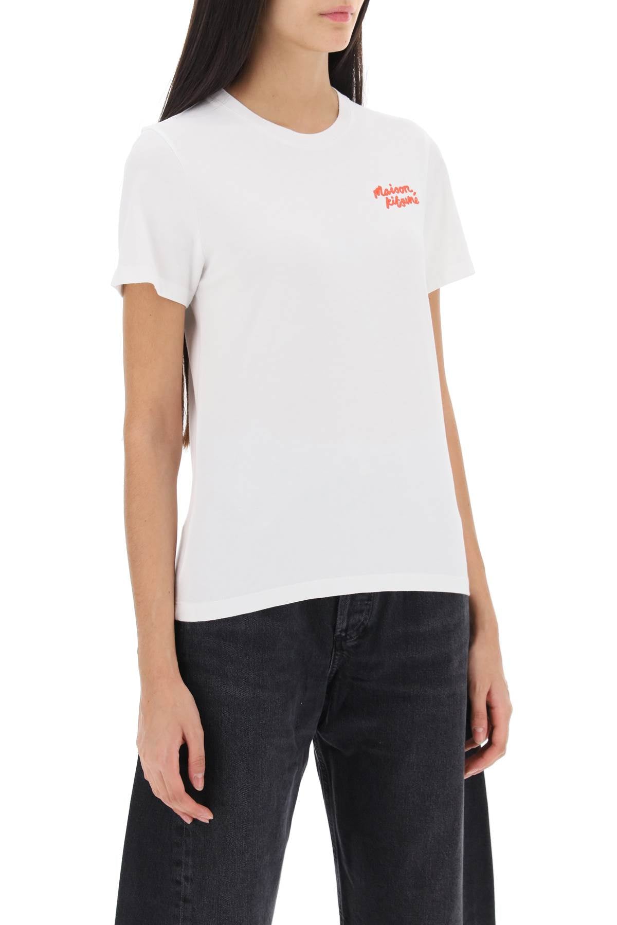 Maison kitsune t-shirt with logo embroidery