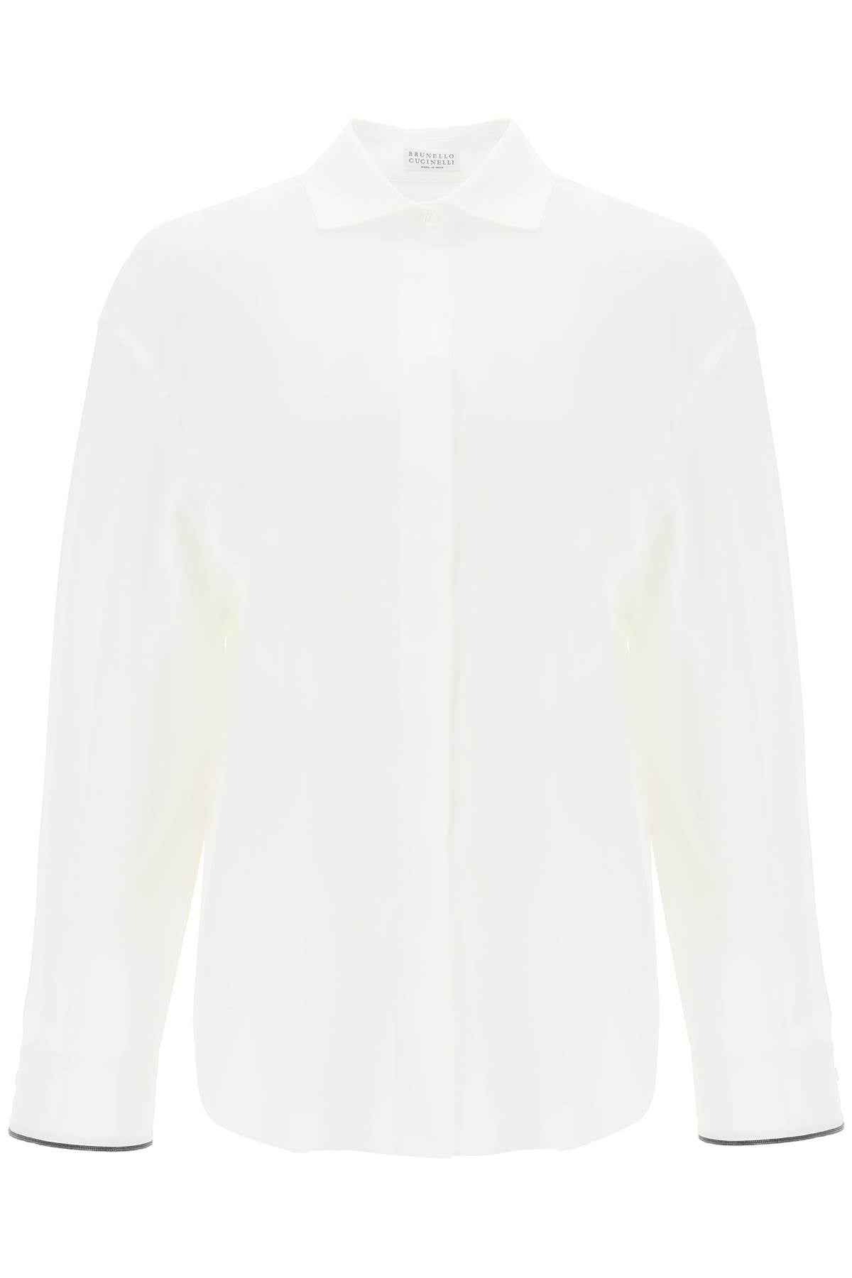 Brunello cucinelli wide sleeve shirt with shiny cuff details