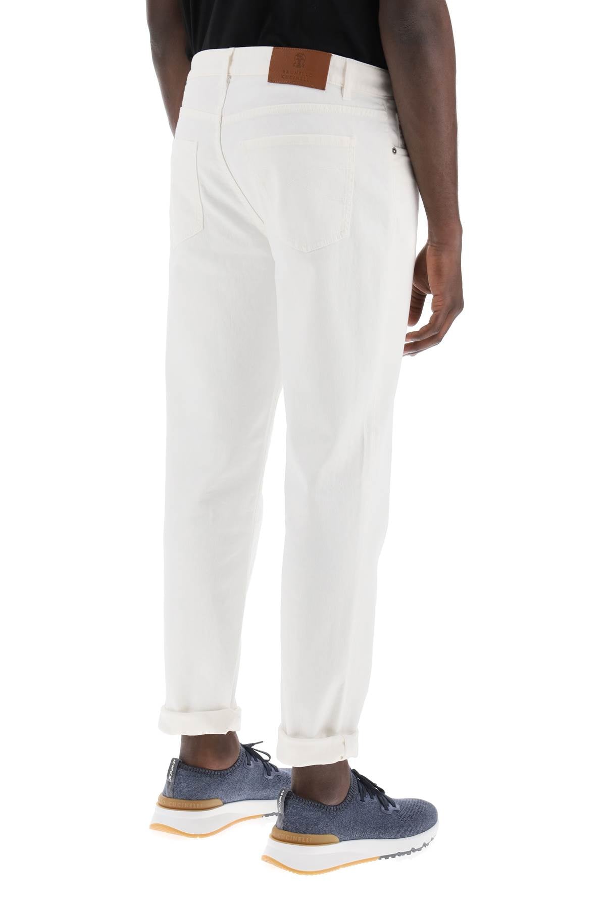 Brunello cucinelli traditional fit five-pocket jeans.