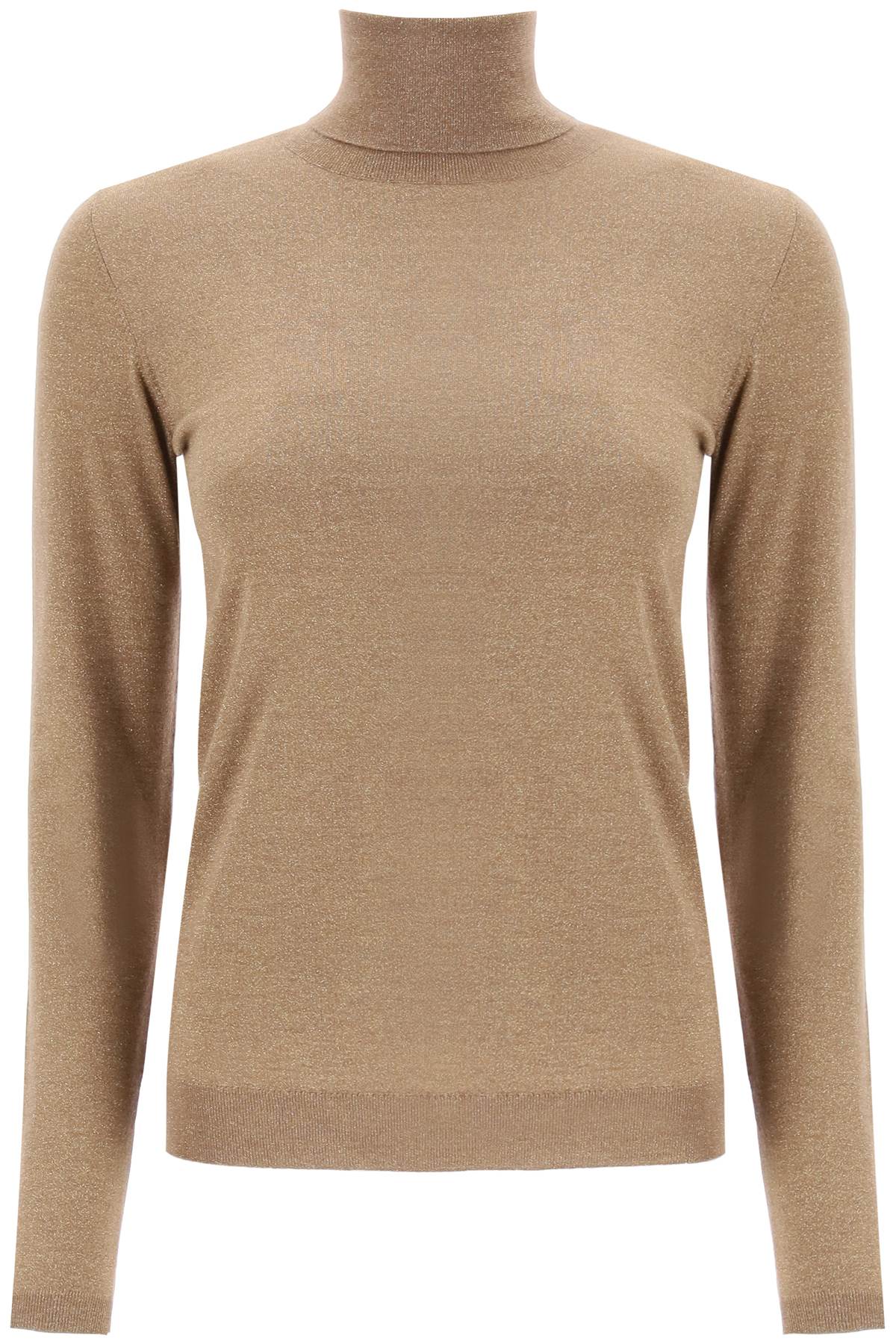 Brunello cucinelli turtleneck sweater in cashmere and silk lurex knit