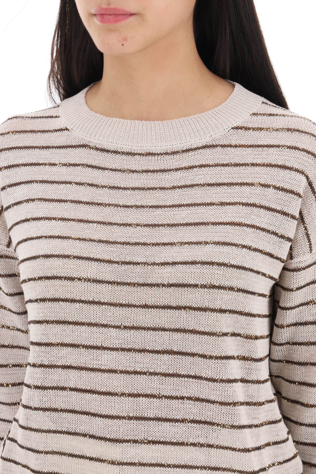Brunello cucinelli dazzling stripes cotton sweater