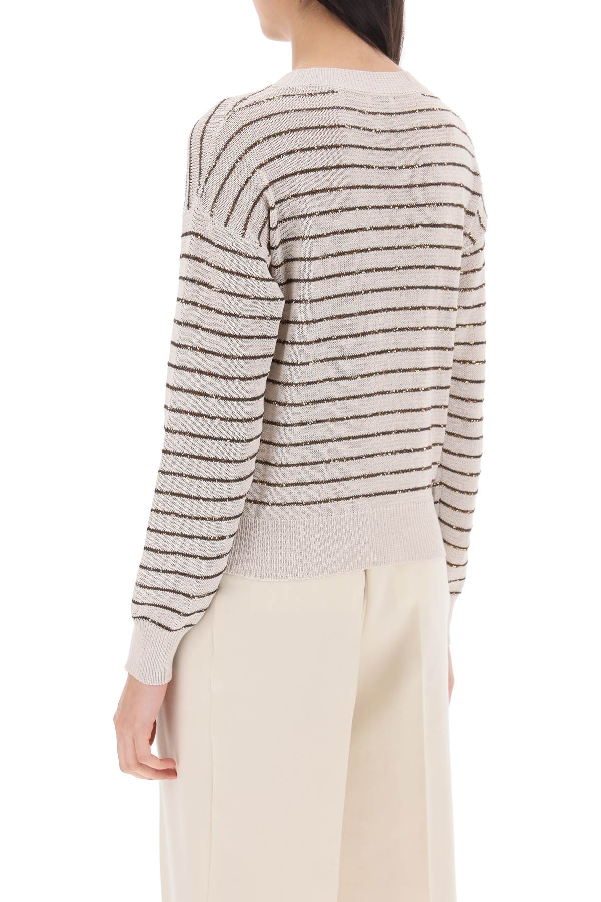 Brunello cucinelli dazzling stripes cotton sweater