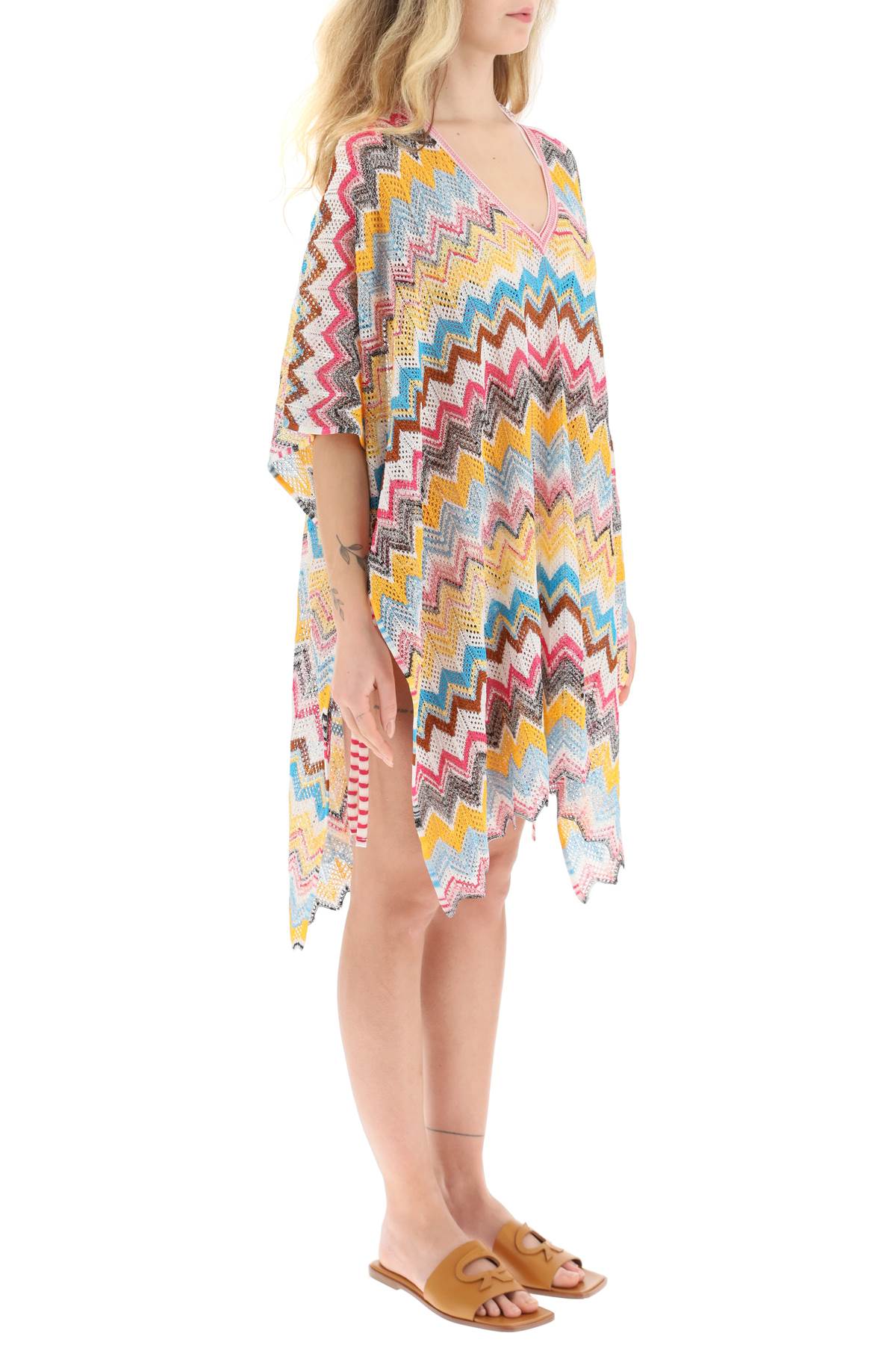 Missoni multicolor knit poncho cover-up