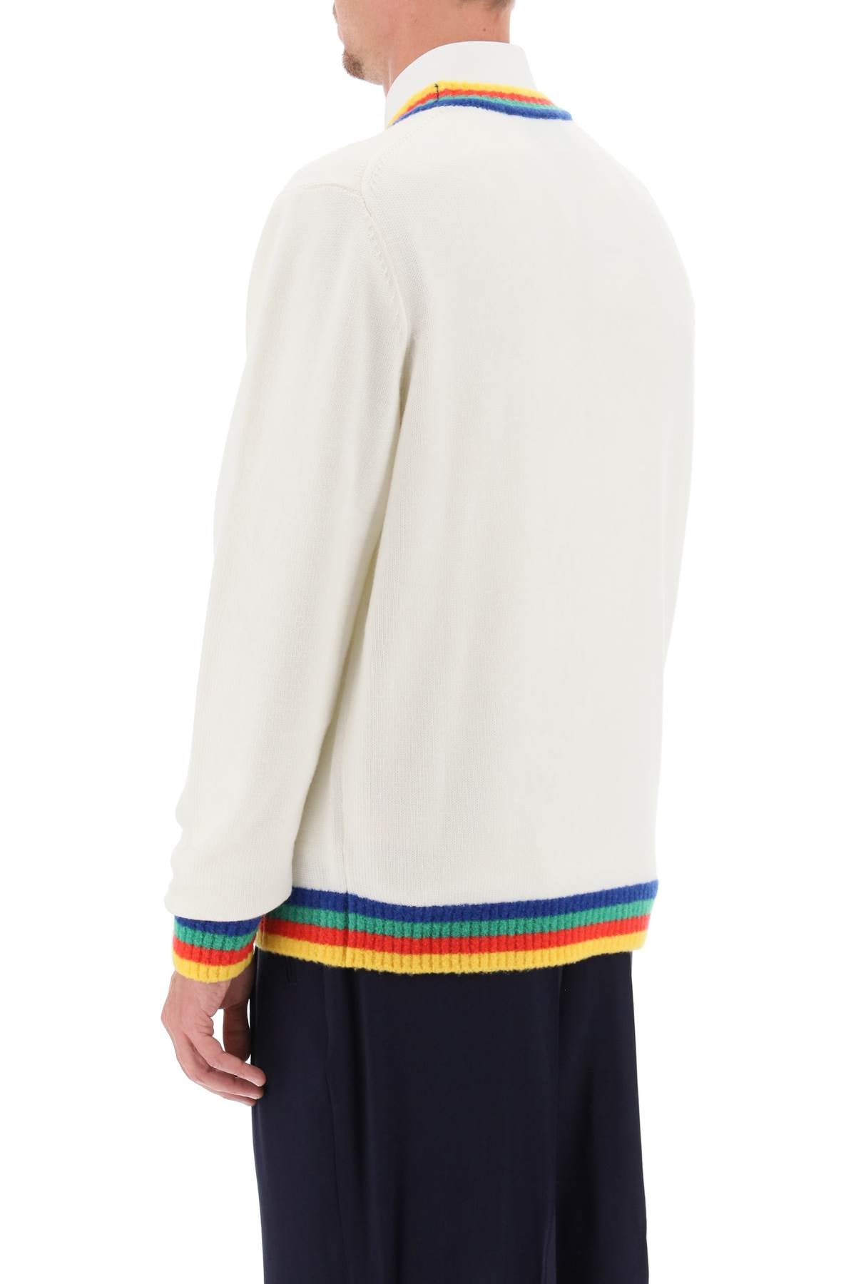 Casablanca rainbow heart virgin wool sweater