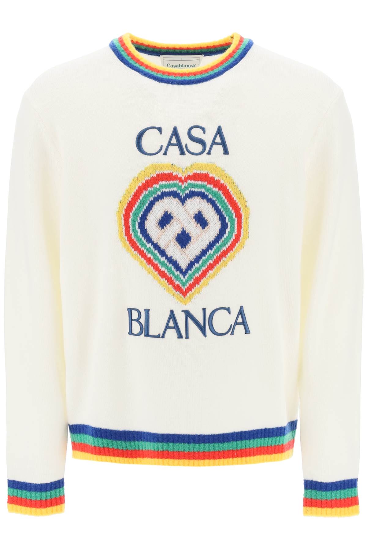 Casablanca rainbow heart virgin wool sweater