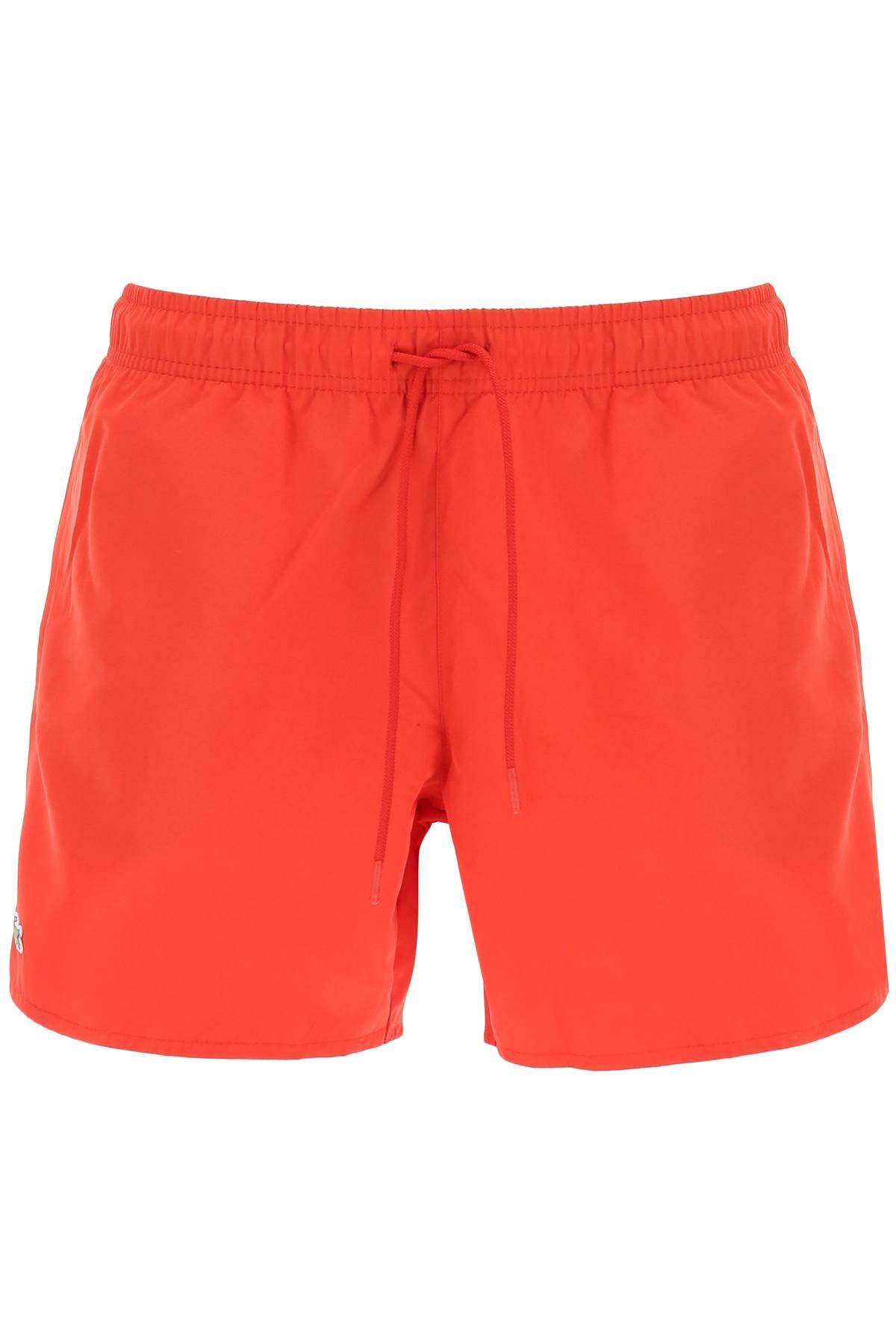 Lacoste logo patch swim shorts