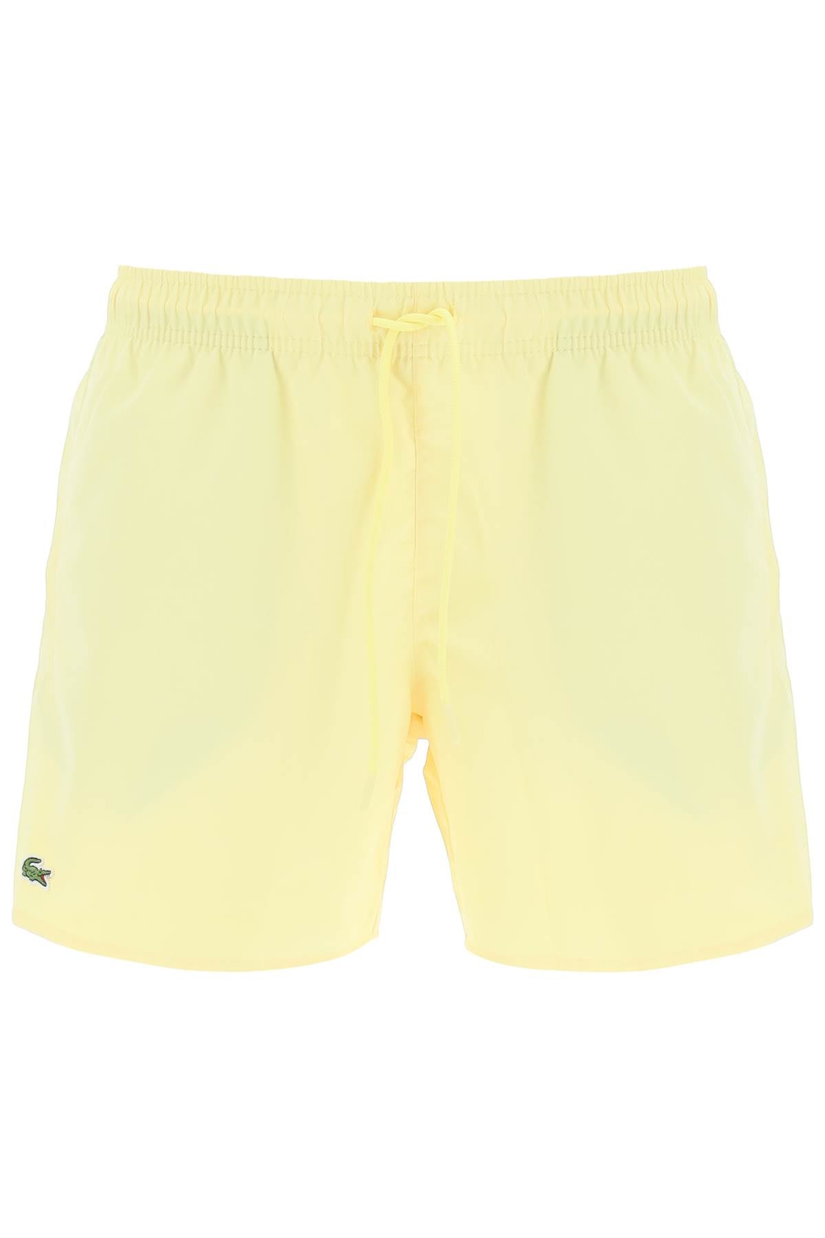 Lacoste logo patch swim shorts